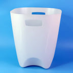 Sturdy plastic dustbin featuring a stable elevated base