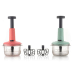 Ergonomic push chopper design for easy and fast food preparation in Indian kitchens.