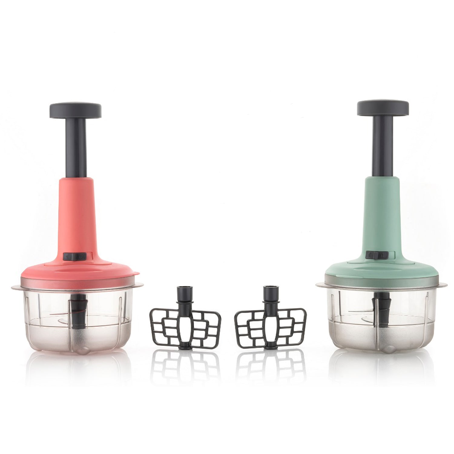 Ergonomic push chopper design for easy and fast food preparation in Indian kitchens.