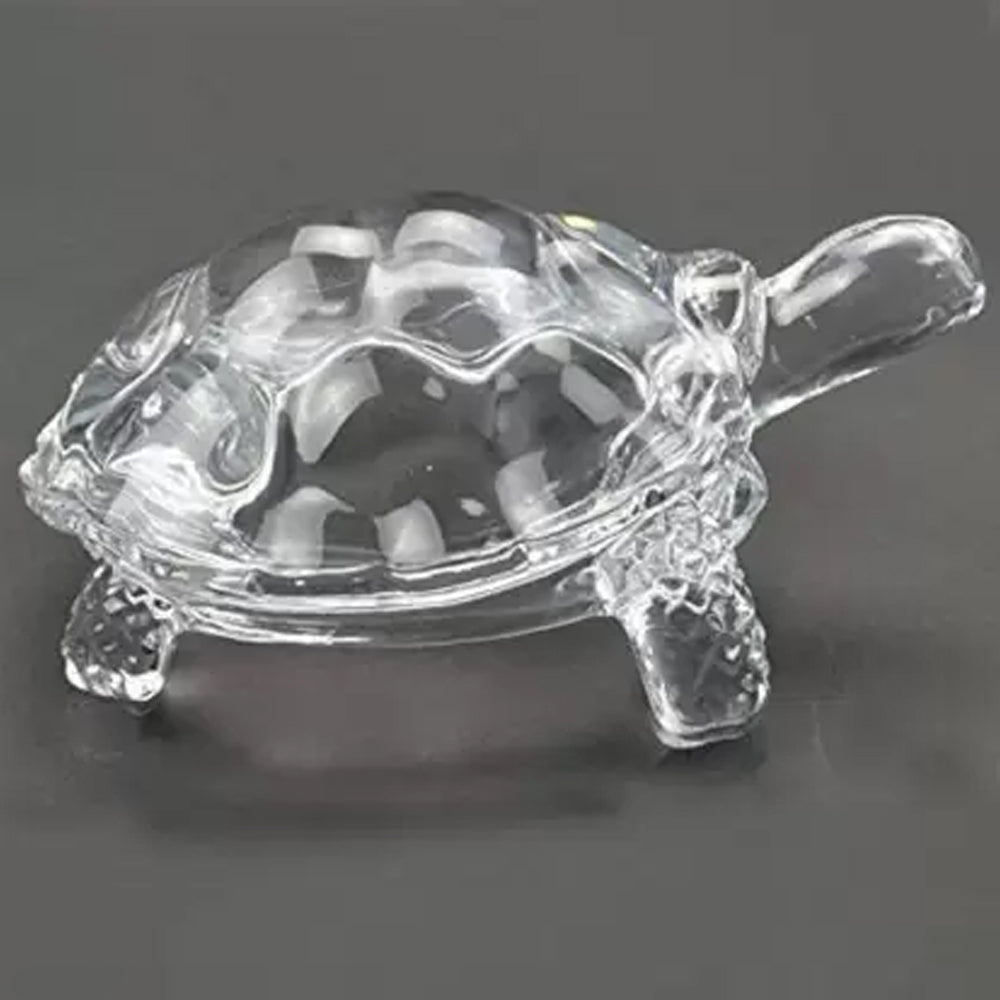 Crystal tortoise for balancing energy and promoting health in your living room.