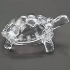 Crystal tortoise for balancing energy and promoting health in your living room.