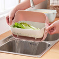 Multicolor rotatable strainer basket for washing fruits and vegetables.