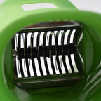 Close-up of ergonomic hand crank on manual chili cutter grinder