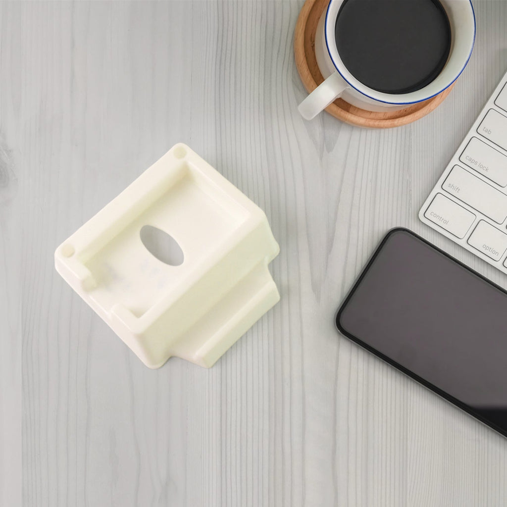 Compact plastic phone stand in use for daily organization