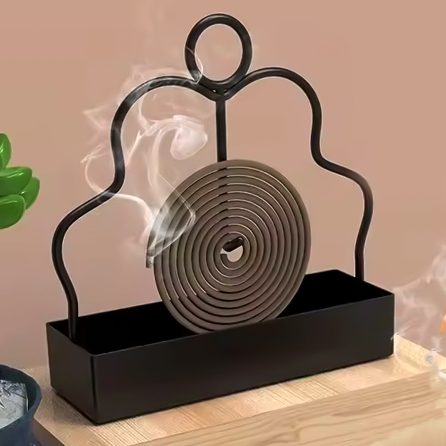 Compact mosquito coil holder compact and stable for tabletop use