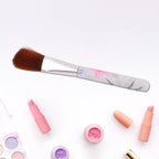Compact floral makeup brush set ideal for daily beauty routines