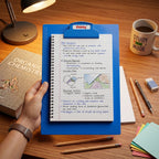 Office and school clipboard holder in bright blue color