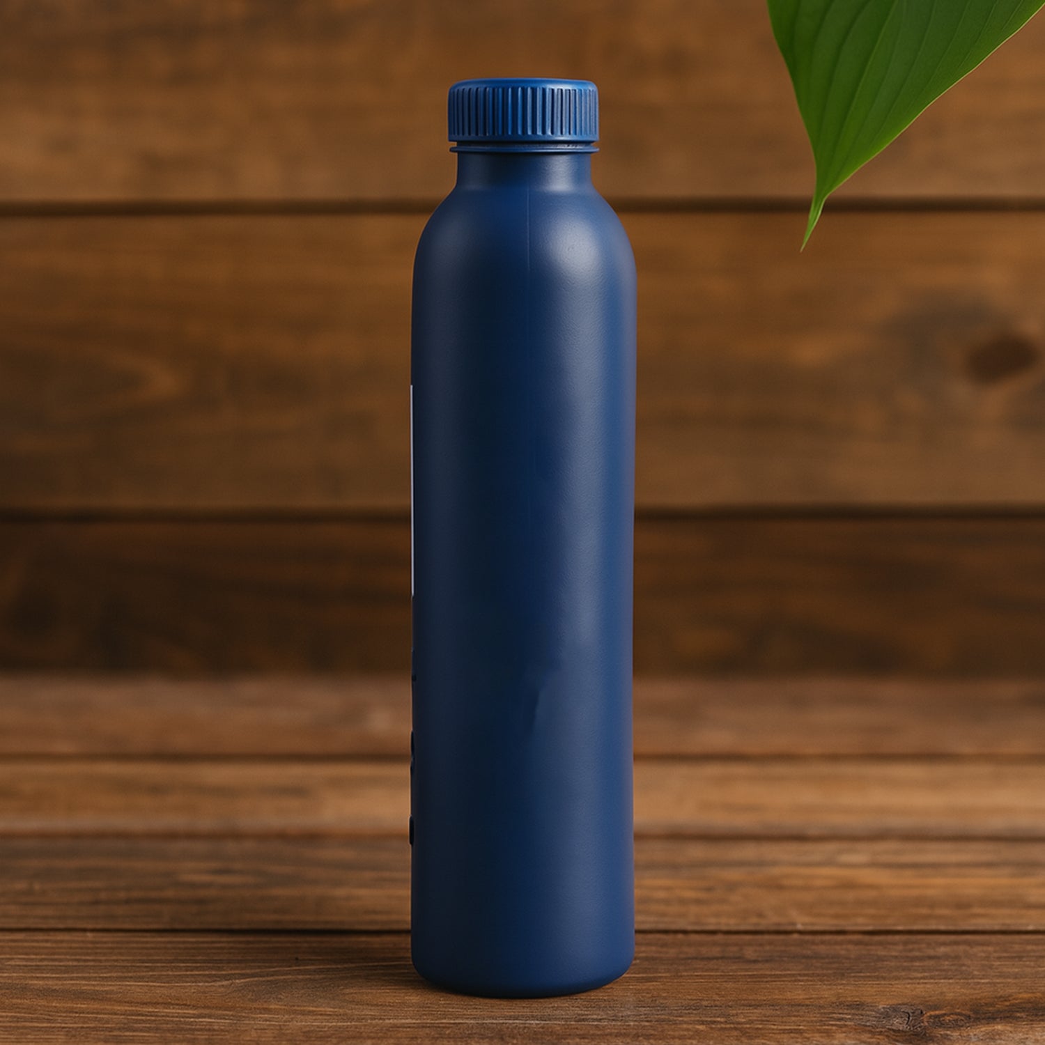 Reusable water bottle side view showing compact size and durable build
