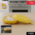 Round ice cube tray with secure lid for spill-proof ice storage