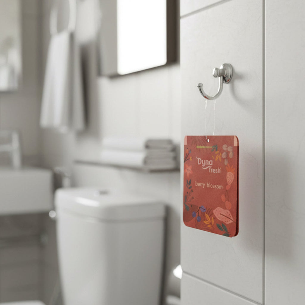 Bathroom berry scent hanging deodorizer in compact design