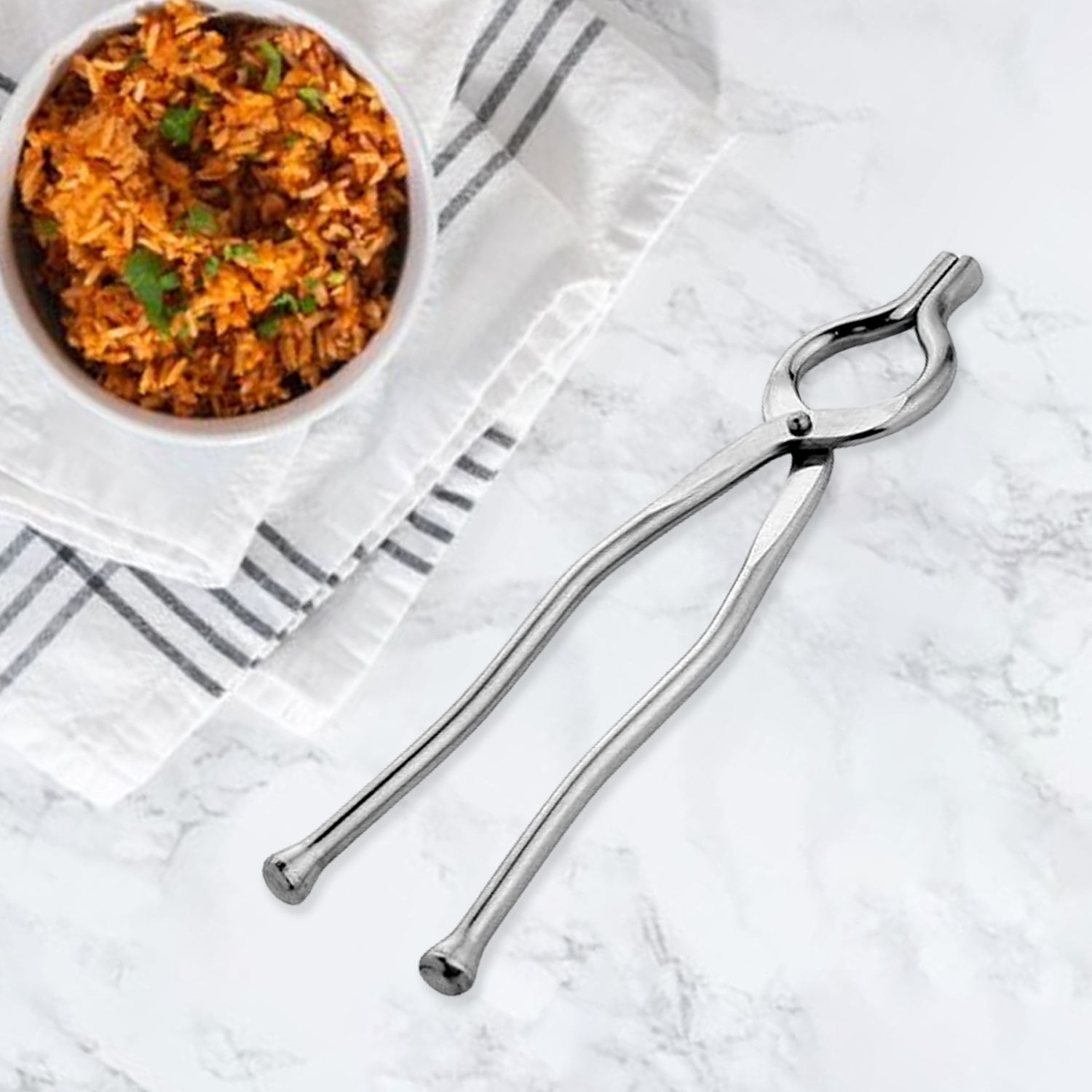 Non-slip ergonomic stainless steel pakkad for heat-resistant kitchen handling