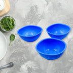 Detail shot of the interior of a BPA free plastic bowl, suitable for various foods.
