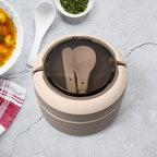 Top-down view of the stainless steel lunch box interior, highlighting its spacious compartment.