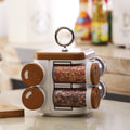 Ganesh Storewell plastic spice rack with 8 organized jars, featuring a revolving base.