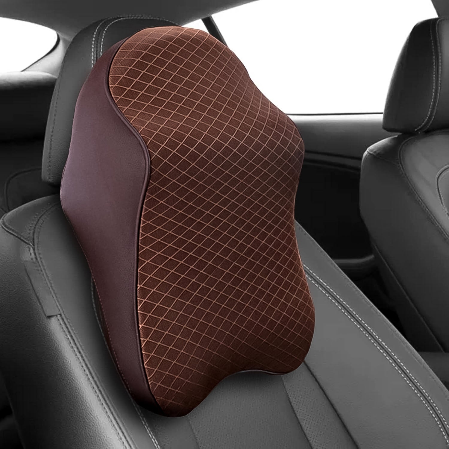 Memory Foam Car Neck Pillow providing ergonomic neck support for comfortable driving.