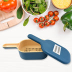 Quickslice vegetable slicer showcasing its versatile blades and main unit.