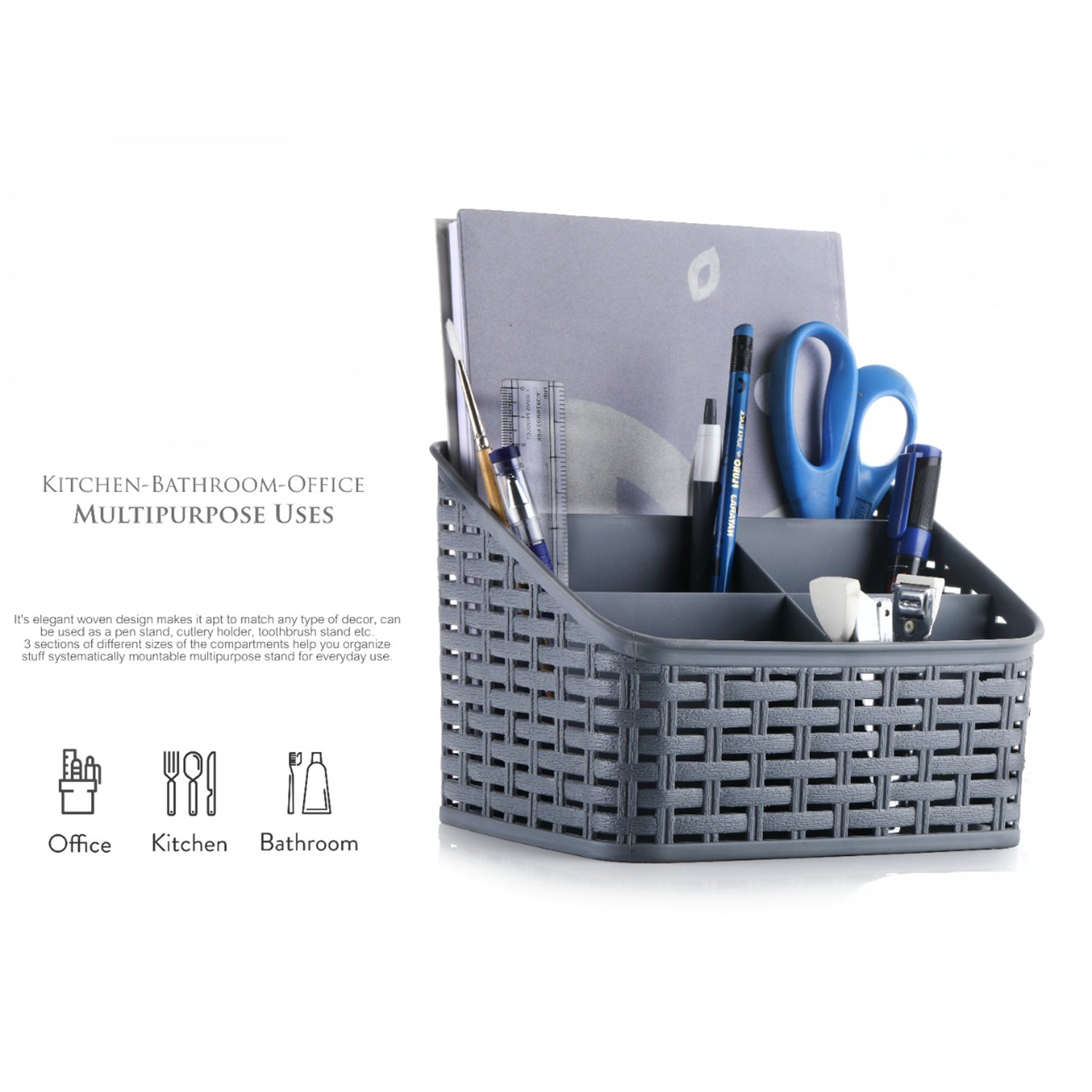 Angled top view of stylish multipurpose divider holder organizer