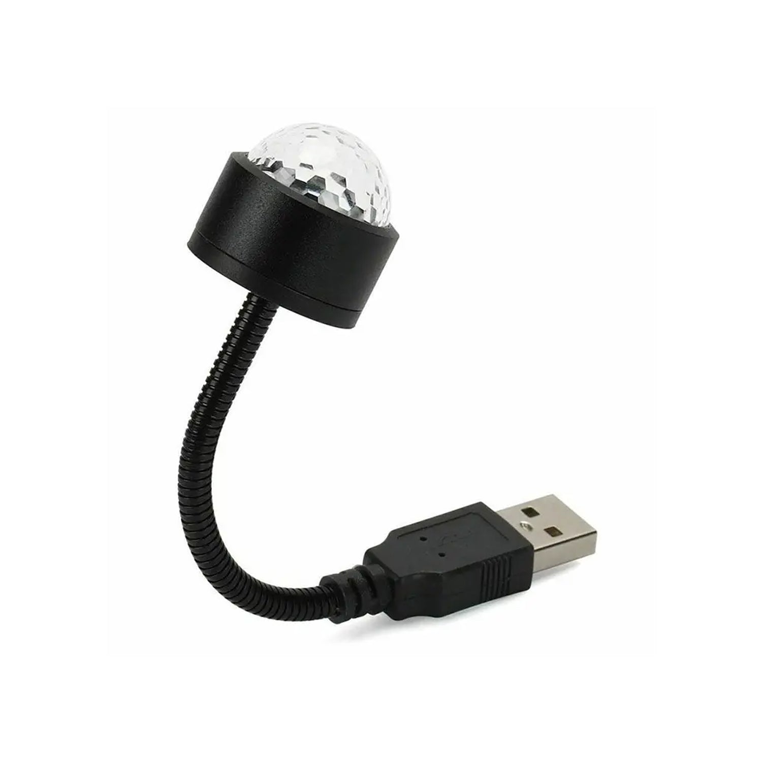 Flexible atmosphere strobe light creating dynamic patterns in a dark room.