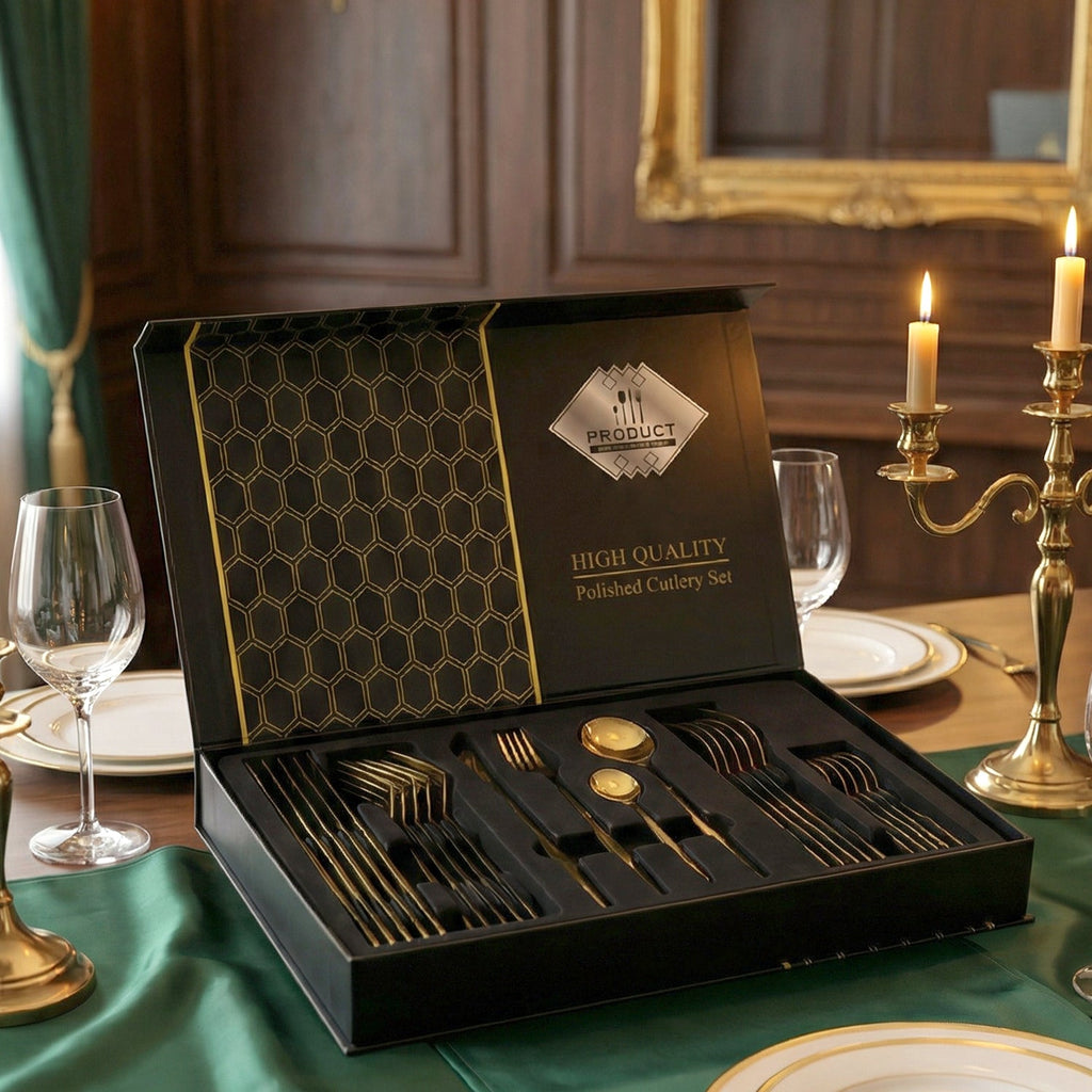 Wedding gift cutlery set in luxury box