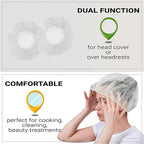Elastic disposable shower caps for convenient spa and hotel use.