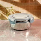 Silicone seal and locking mechanism of airtight food container close-up
