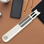 The compact foldable tablet holder in its collapsed state.