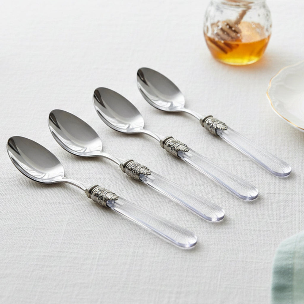 Modern serving spoons in stainless steel for home use