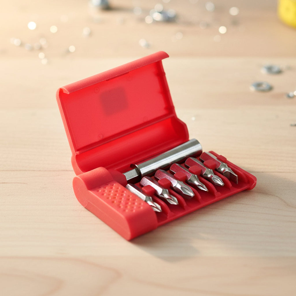 Compact set of screwdriver bits for precision electronic work