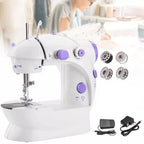 Close-up of the Mini Sewing Machine's various features and control buttons.