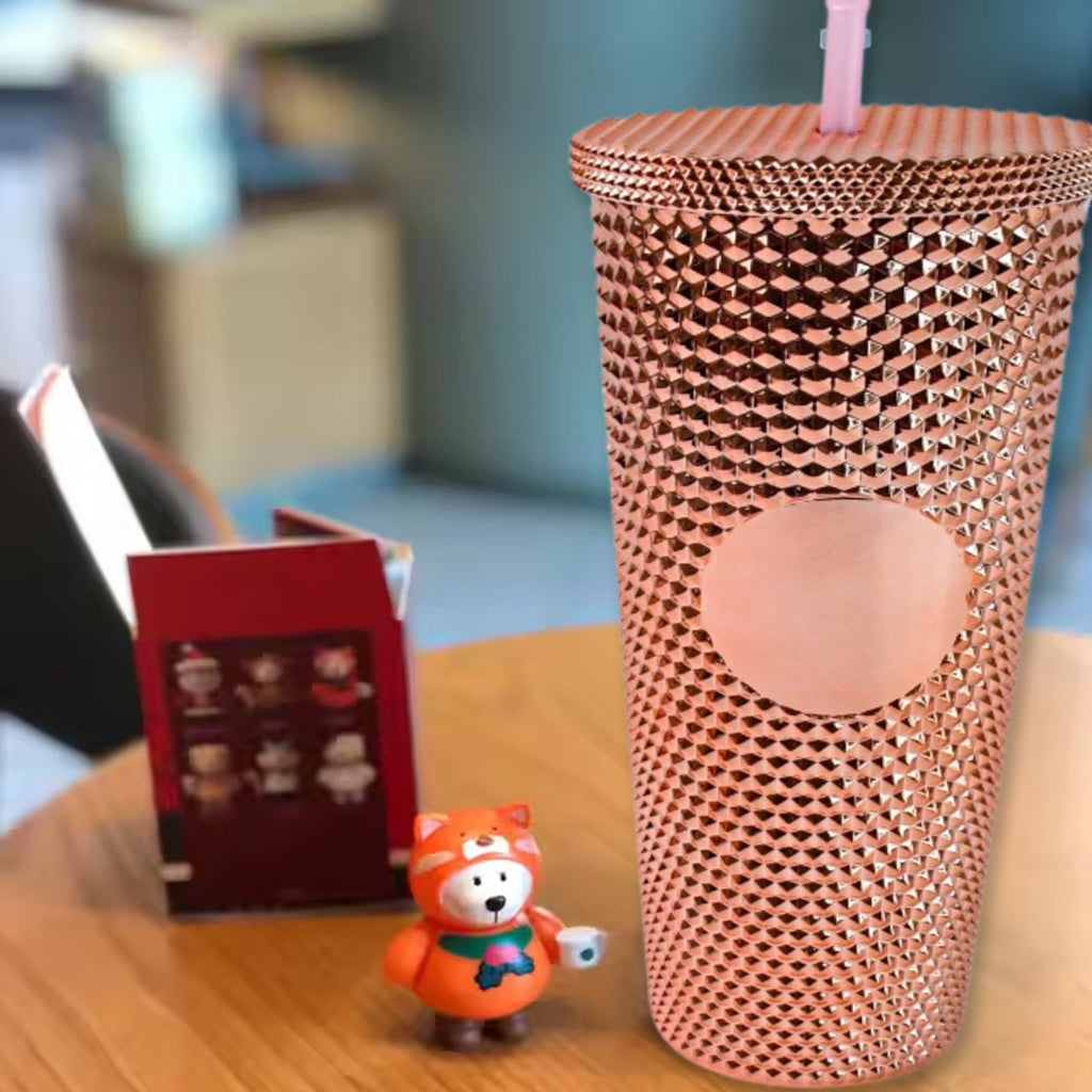 Stylish black studded tumbler for everyday cold beverage use