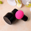 Makeup sponge puff with ergonomic handle blending foundation