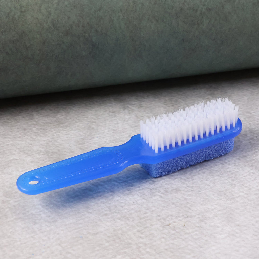 Full view of foot scrubber brush with ergonomic handle for easy grip