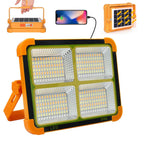 Solar LED Flood Light with built-in power bank and four LED panels