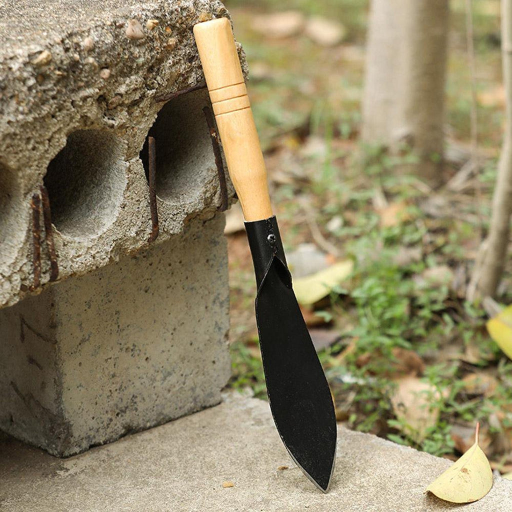 Heavy Duty Gardening Trowel with ergonomic wooden handle and sharp metal blade