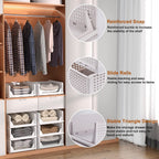 Multi-purpose clothes organizer with 3 layers, offering versatile foldable storage for any wardrobe.