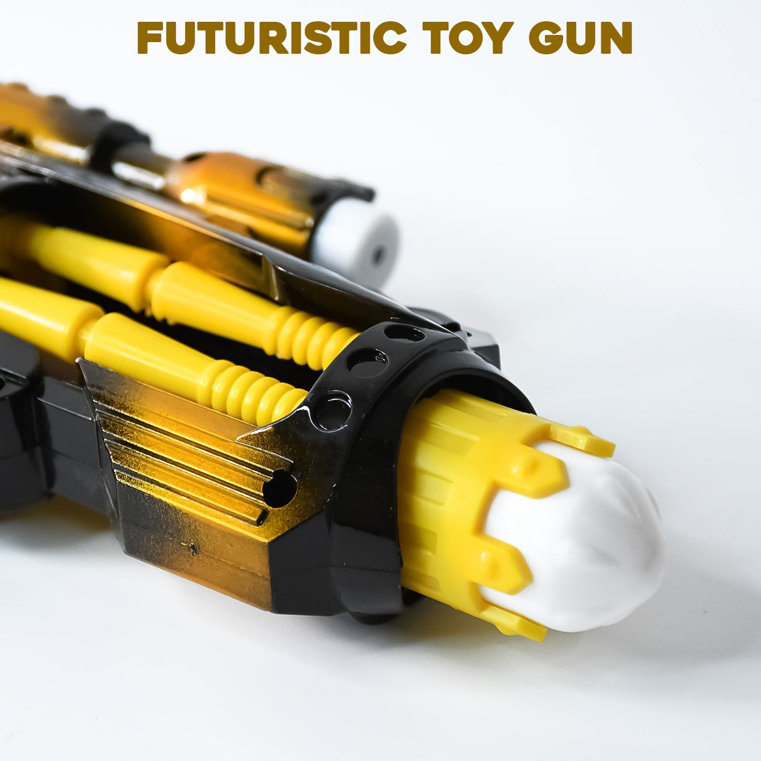 Sci-fi themed LED laser gun toy featuring sound effects for kids
