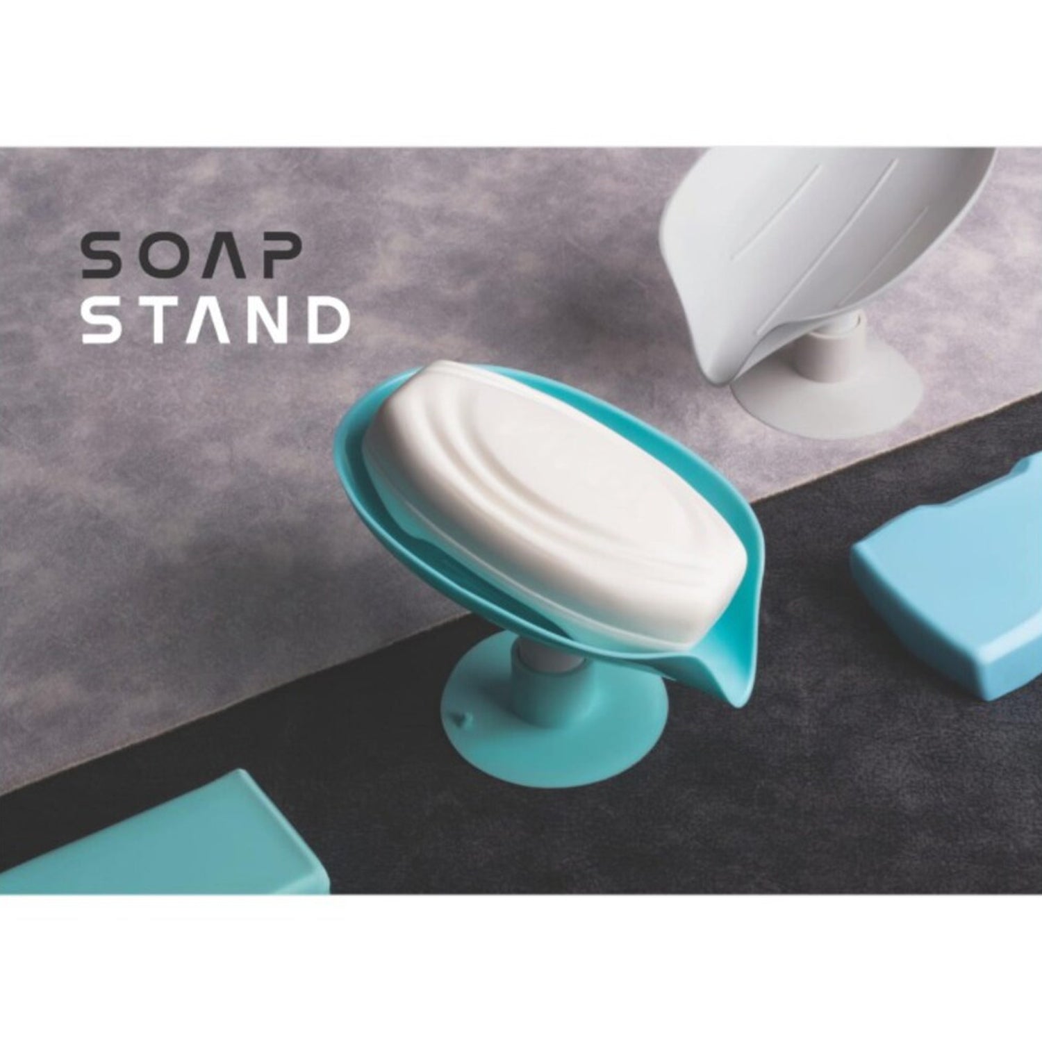 Detail of the strong suction cup on the self draining soap holder.