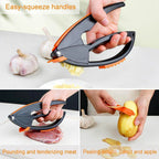 Top-down view of the ToolMate Pro garlic press, highlighting its robust construction.