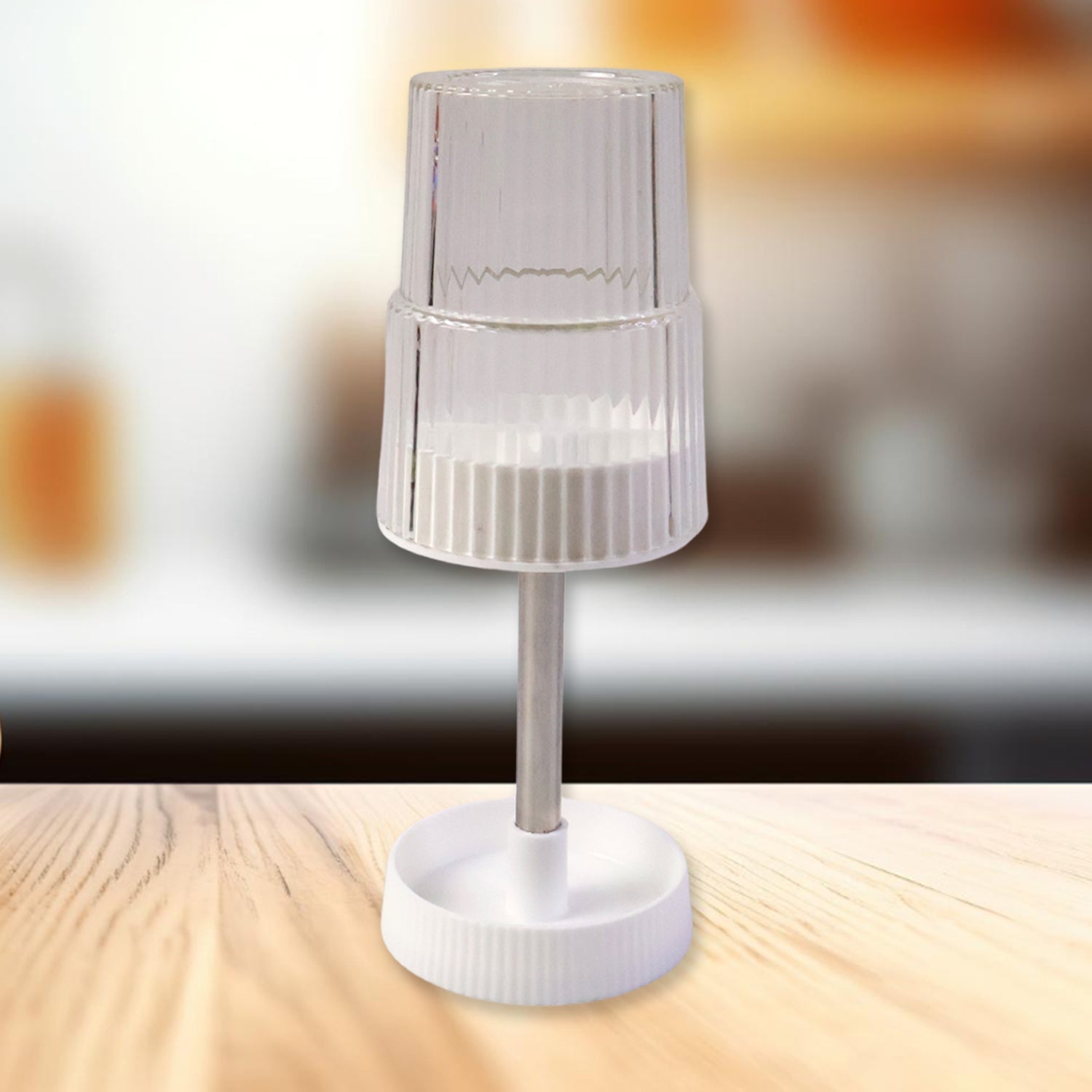 Stable base of revolving toothbrush holder stand ensuring safe placement