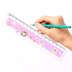 Lightweight kids plastic ruler with attractive cartoon characters