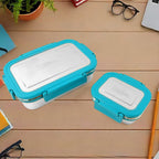 Side view of Apex stainless steel lunch box with leak-proof design