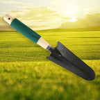 Robust hand cultivator with three strong prongs and a natural wooden handle.