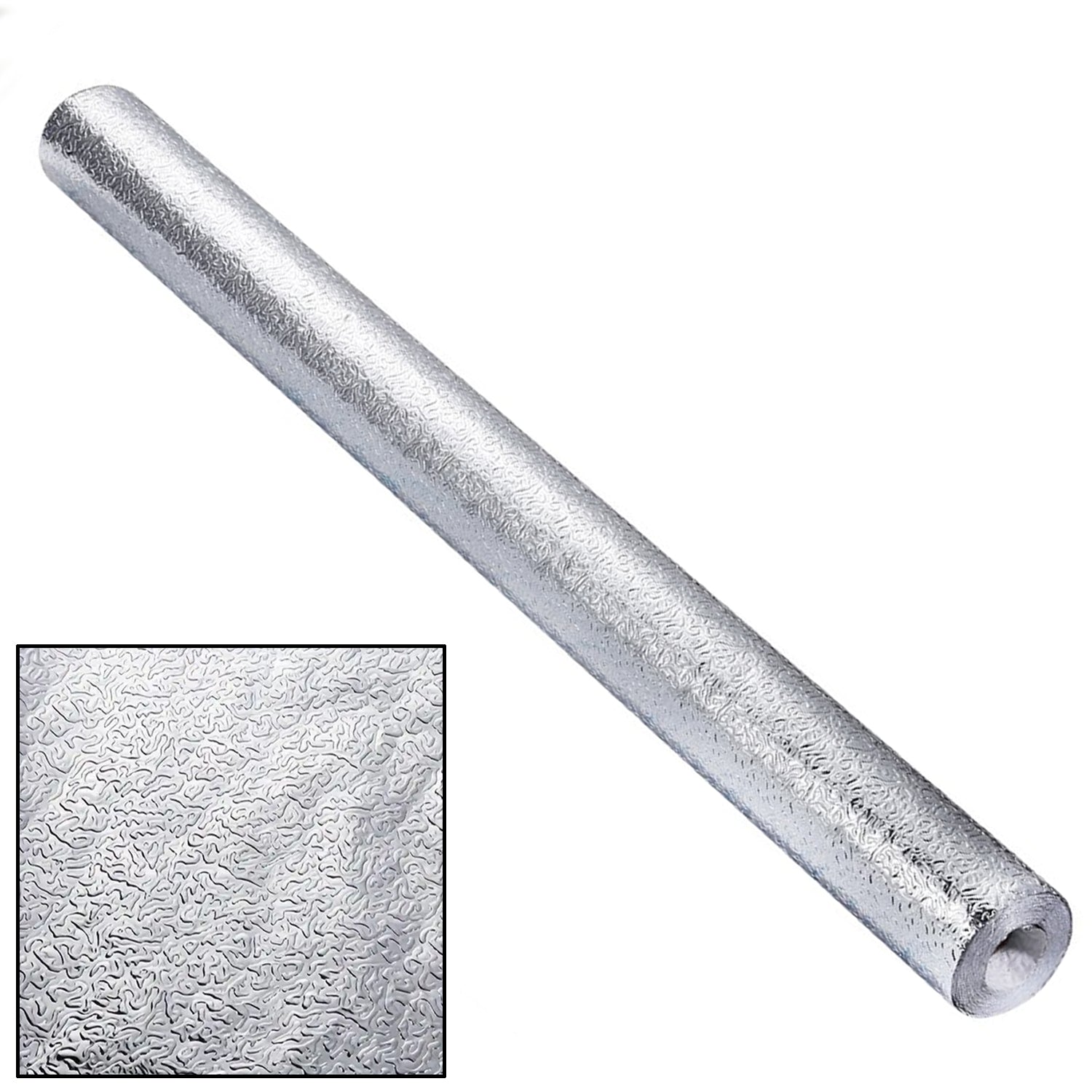 Self-Adhesive Aluminum Foil Wallpaper roll, 60x200 cm, ready for application.