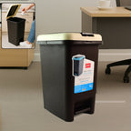 Push N Pedal Plastic Dustbin in white, hands-free pedal opening visible