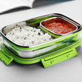Stainless steel lunch pack for office and school use with leakproof design