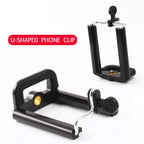 Close-up of the sturdy mobile holder attachment with cushioned padding for phone protection.