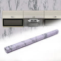 Roll of marble kitchen wallpaper with realistic white and grey pattern