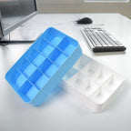 Overhead view of a drawer storage organiser clearly showing its ten individual compartments.
