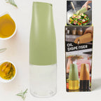 The automatic open lid and spill-proof silicone seal of the 500ml oil cruet.