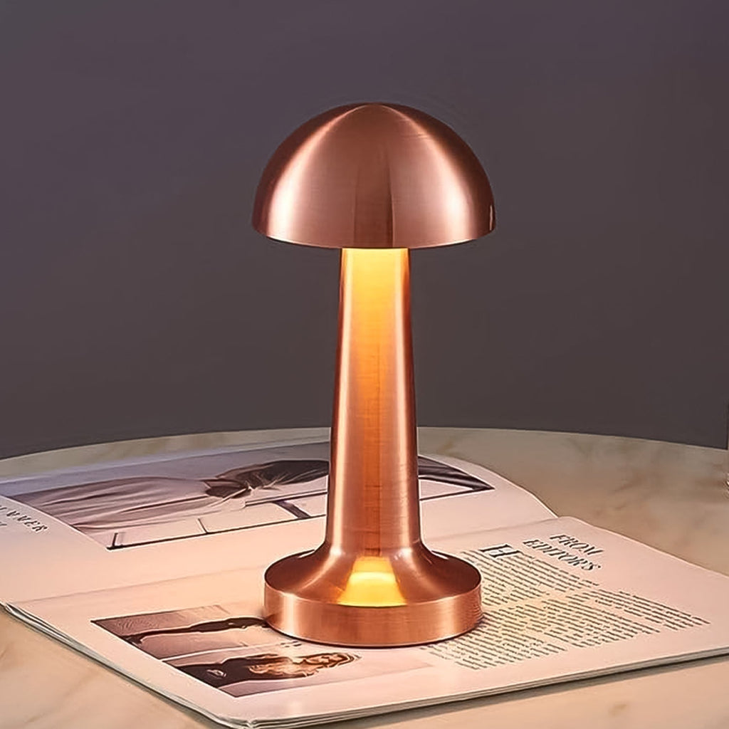 Decorative LED table lamp showing touch control feature for brightness adjustment